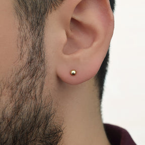 Men's Gold Dot Steel Earrings