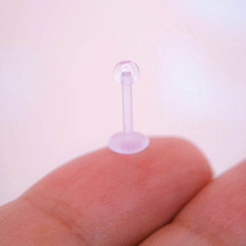 Bioflex Hypoallergenic Antiallergic Transparent Silicone Piercing 8 mm Flat Back