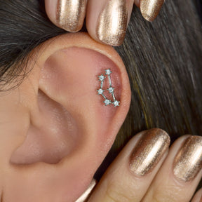 12 Zodiac Constellation Ear Piercing for Helix, Lobe, and Cartilage