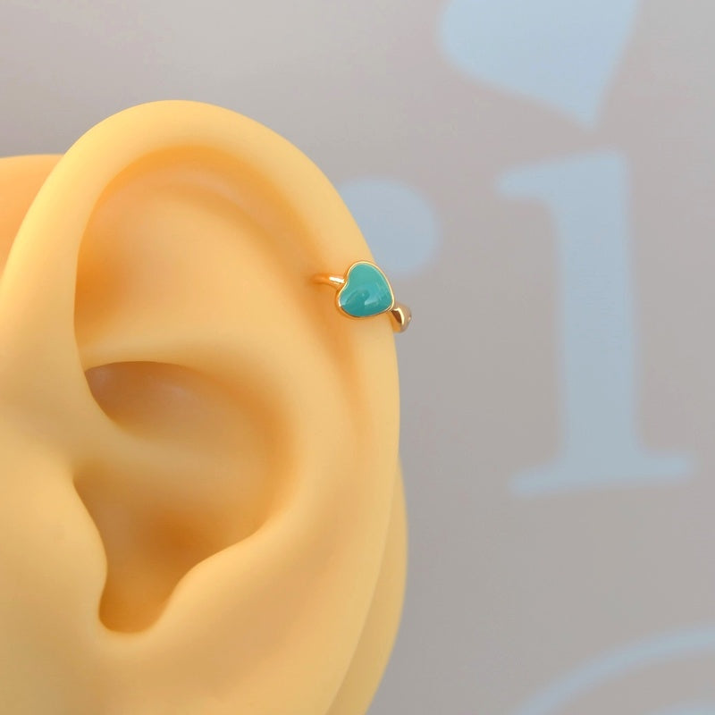 Colourful Heart Ring Tragus Piercing Helix Cartilage Earrings
