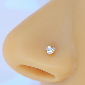Heart Solitaire Nose Piercing 3mm