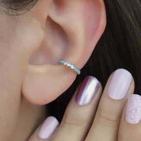 Compression Cartilage Earring Mini Thin Stone Earcuff