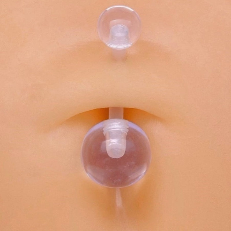 Bioflex Hypoallergenic Antiallergic Transparent Silicone Navel Belly Piercing 10 mm