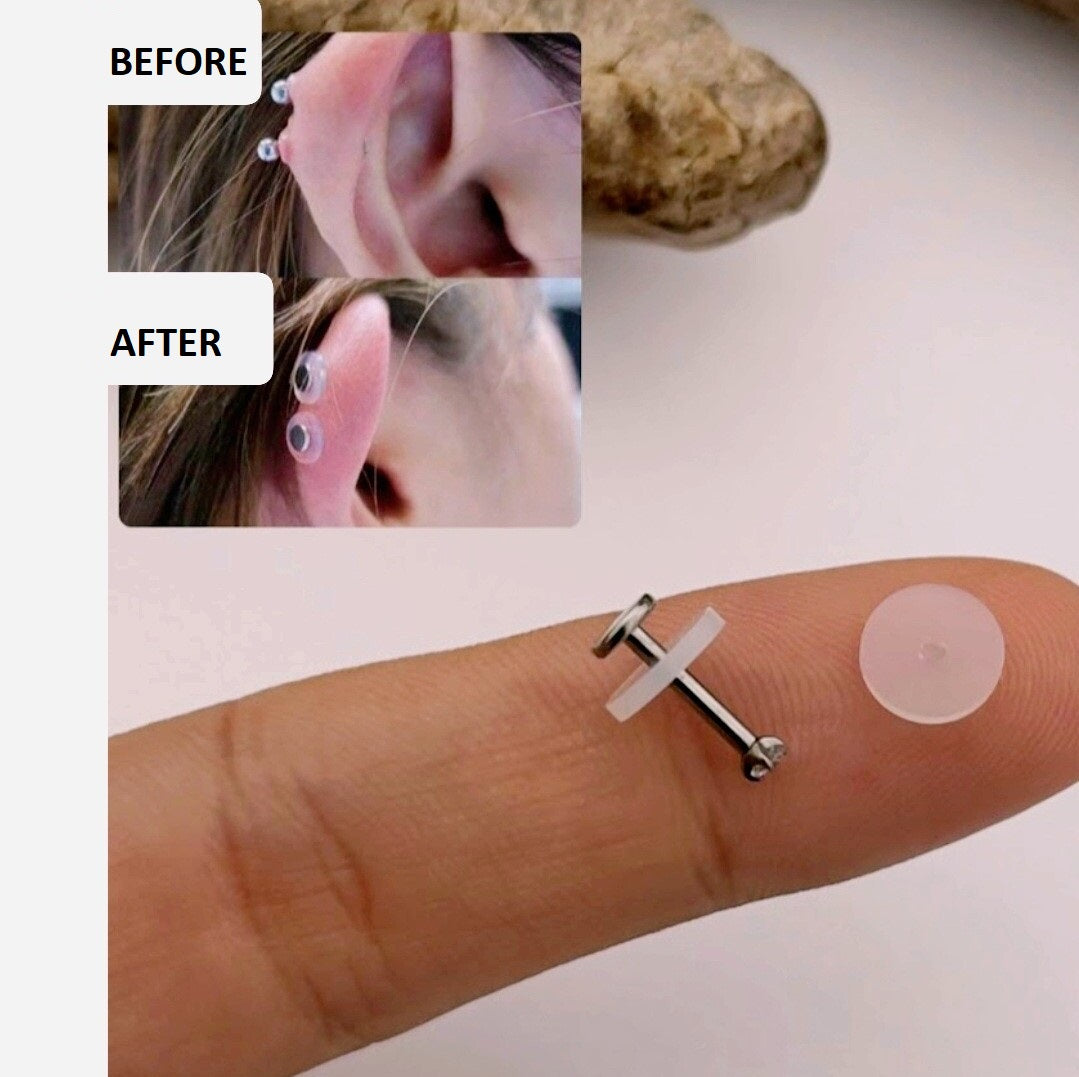 Antiallergic Bioplast Ear Hole Swelling Preventive Earring Backing Keloid Healing Silicone Disc