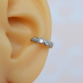 Compression Stone Cartilage Earrings Earcuff with Zircon Stone