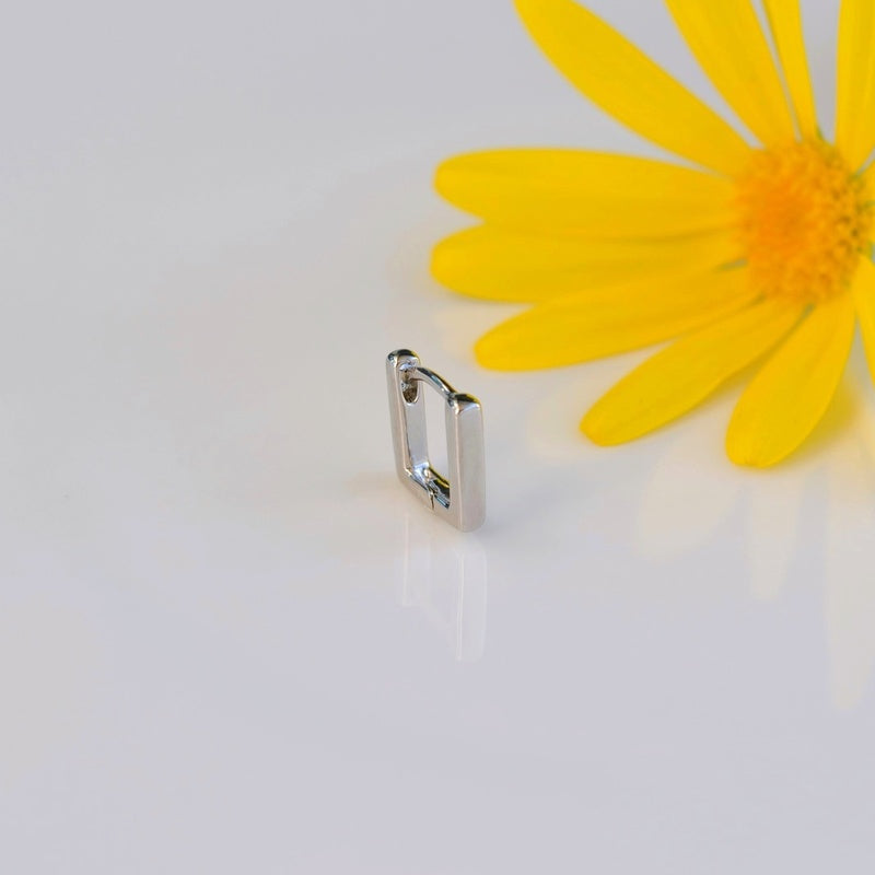 Mini Thin Square Ring Tragus Piercing for Helix and Cartilage
