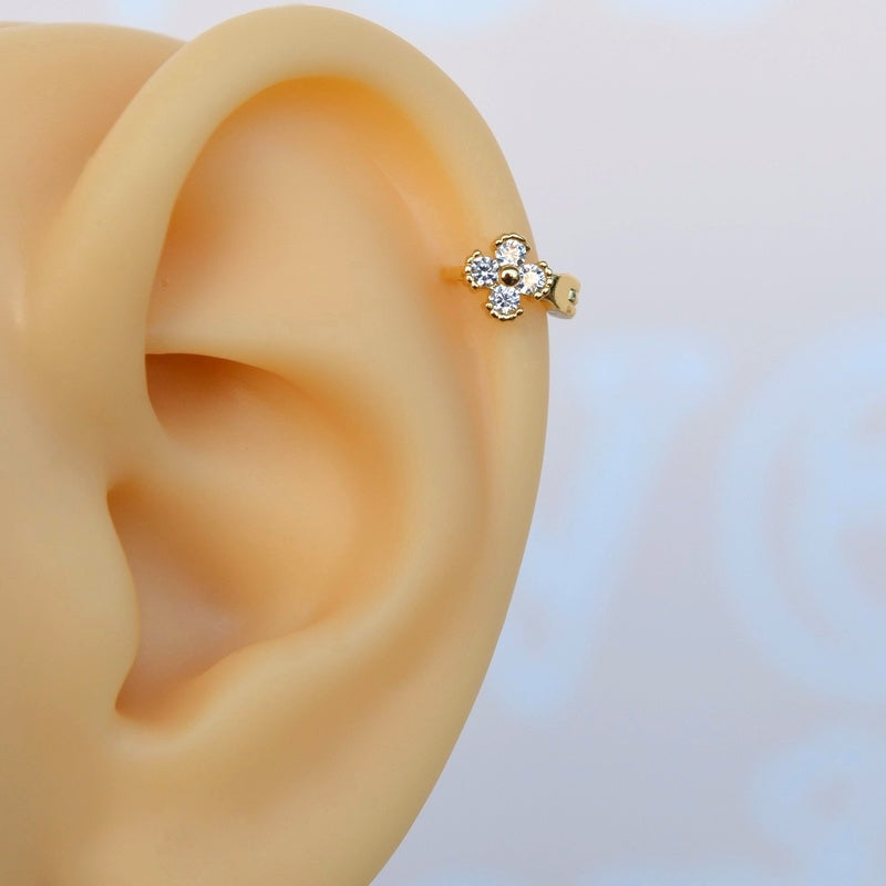 Mini Floral Tragus Piercing for Helix, Cartilage, and Lobe