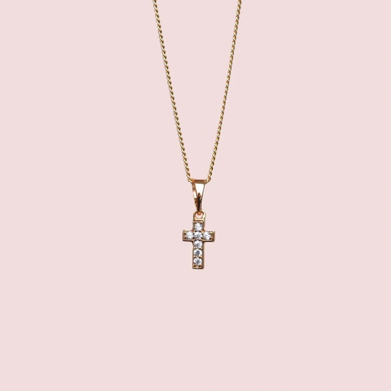 Mini Cross Necklace Minimal Cross Necklace