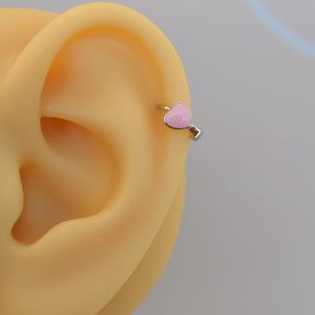 Colourful Heart Ring Tragus Piercing Helix Cartilage Earrings