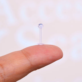 Antiallergic Bioplast Flexible Transparent Silicone Piercing Tragus Helix Lobe Lip Tongue Conch 10 mm