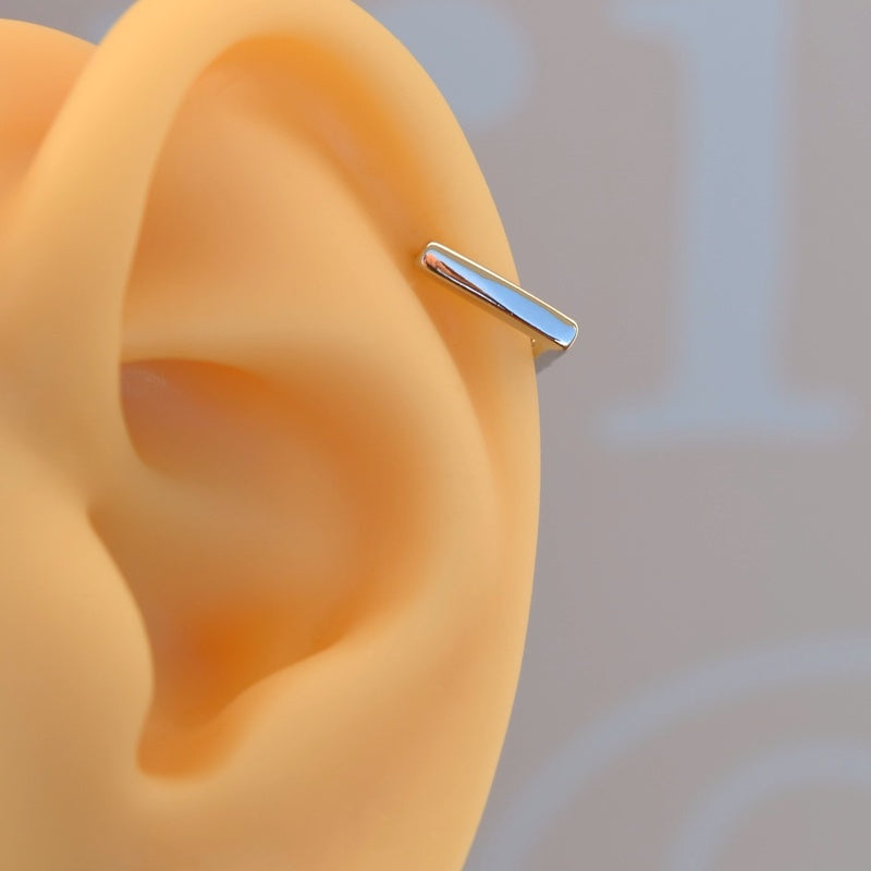 Mini Thin Square Ring Tragus Piercing for Helix and Cartilage