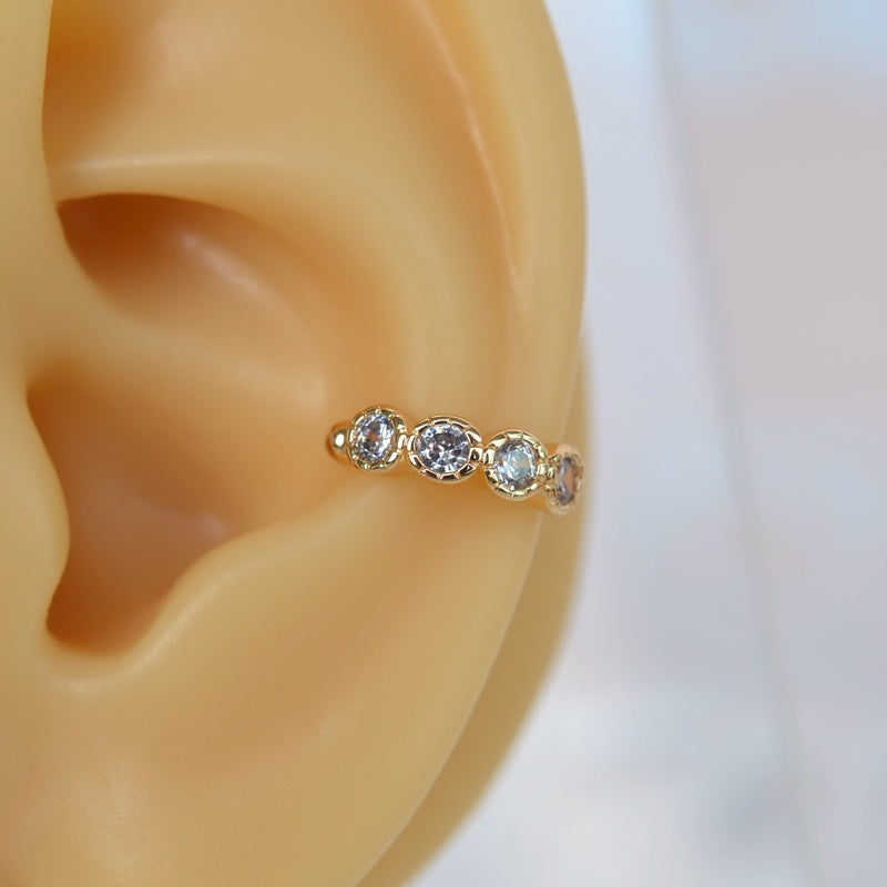 Compression Stone Cartilage Earrings Earcuff with Zircon Stone