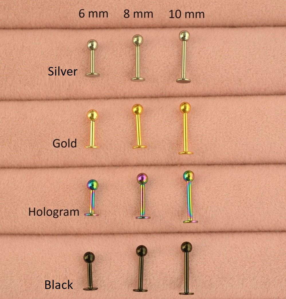 Flat Back Steel Piercing for Conch, Cartilage, and More