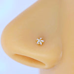 3mm Star Solitaire Nose Stud Thin Tiny Nose Studs Nose Pin Nose Pins Thin Tiny Nose Piercing
