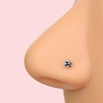 925 Sterling Silver Piercing Stone Flower Nose Piercing, Nose Stud, Tiny Nose Studs, Nose Pin, Nose Pins, Gift for Her
