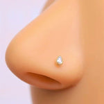 925 Sterling Silver Stone Drop Model Nose Piercing, Nose Stud, Tiny Nose Studs, Nose Pin, Nose Pins, Gift for Her