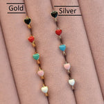 Heart Ring Piercing Black Blue Green Pink Purple Red White Earring Single