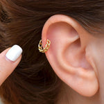 Chain Model Ring Piercing Tragus Helix Cartilage Piercing Earrings Twisted Gift For Her Gold Silver