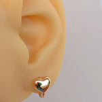 Heart Earrings Curved Earrings in Ring Gold and Silver Earrings