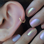 Pentagonal Earrings Oval Ring Earrings, Piercing for Tragus, Helix, and Cartilage Gold Silver Gift For Her