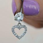 Heart Swing Navel Piercing, Belly Button Ring, Belly Button Piercing, Belly Piercing, Belly Ring, Curved Barbell, Belly Bar, Dangle