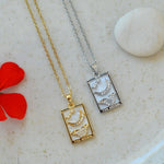 Tarot Card Necklace with Moon Symbol The Moon Pendant Necklace Gold and Silver