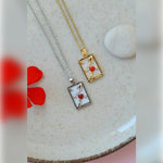 Tarot Card Necklace with Love Symbol The Lovers Pendant Necklace Gold and Silver