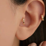 Thin Earring, Mini Heart Earrings, Minimalist Earring, Tragus Piercing Helix Piercing Cartilage Earrings Gold Silver