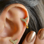 Whale Dolphin Tail Fish Tail Chance Piercing Sea Jewelry Summer Jewelry Gift For Her Helix Cartilage Lobe