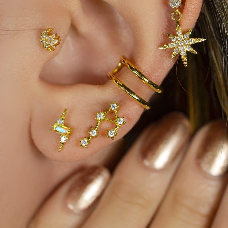 12 Zodiac Constellation Ear Piercing for Helix, Lobe, and Cartilage