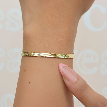 Italian Chain Bracelet, Snake Chain, Gold  Bracelet, Bracelet for Women, Paperclip Chain, Twist Chain, Snake Chain, Thick Chain Bracelet