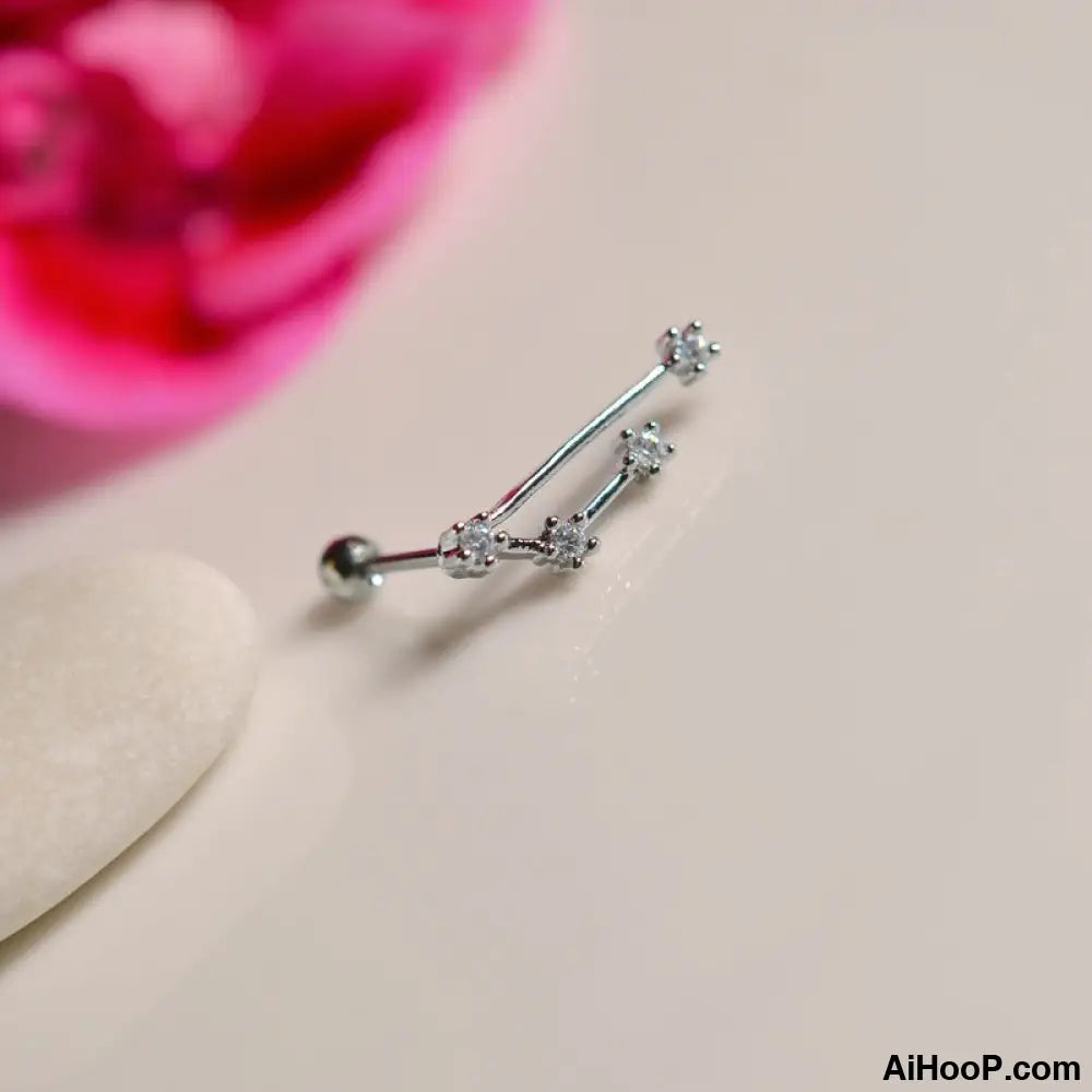 12 Zodiac Earrings, Constellation Stud Earring Stud Piercing Tragus Helix Lobe and Cartilage Silver And Gold
