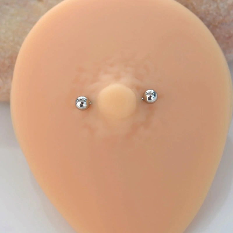 18 mm Nipple Piercing Nipple Barbells Nipple Bar Body Piercing Bridge Barbells Body Jewelry Silver