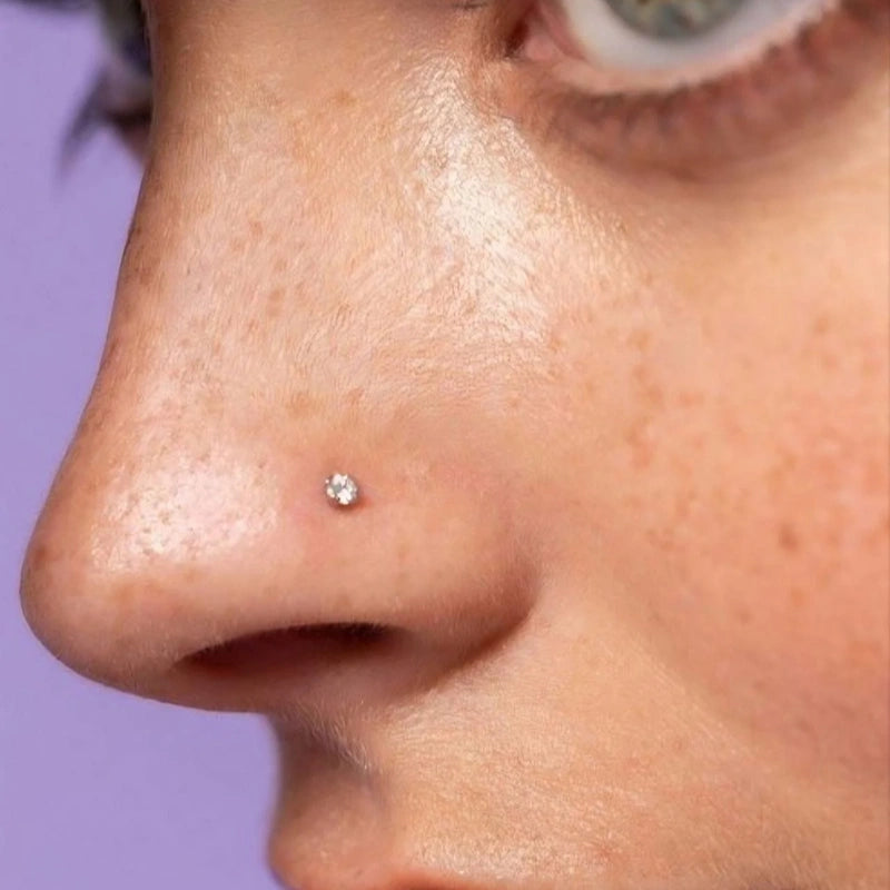 316 L Steel 3 mm Solitaire Non Falling Nose Piercing, Nose Stud, Tiny Nose Studs,  Nose Pin, Nose Pins, Gift for Her