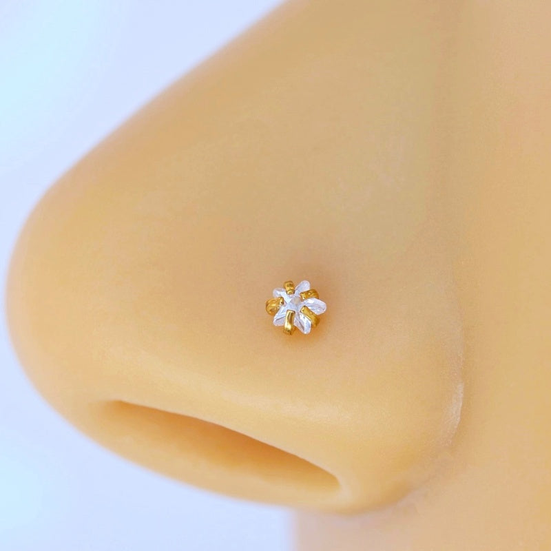 3mm Star Solitaire Nose Stud Thin Tiny Nose Studs Nose Pin Nose Pins  Thin Tiny Nose Piercing