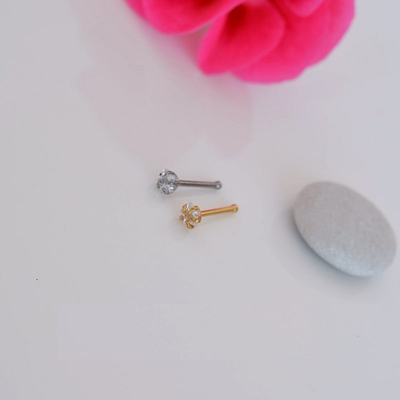 3mm Star Solitaire Nose Stud Thin Tiny Nose Studs Nose Pin Nose Pins  Thin Tiny Nose Piercing