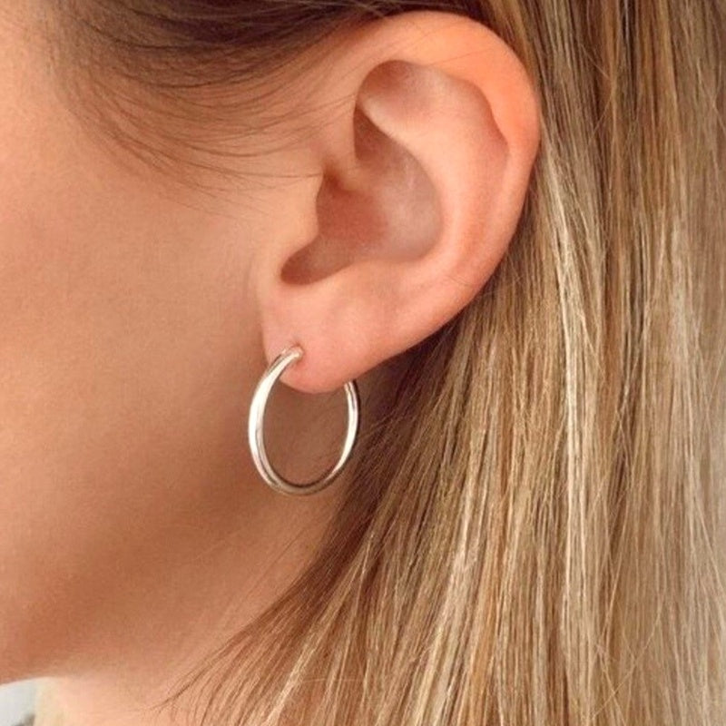 Hoop Earrings Nose Rings  Ring Piercing Hoop Flat Lip Eyebrow Gold and Silver 8 mm 10 mm 12 mm 14 mm 16 mm 18 mm 20 mm