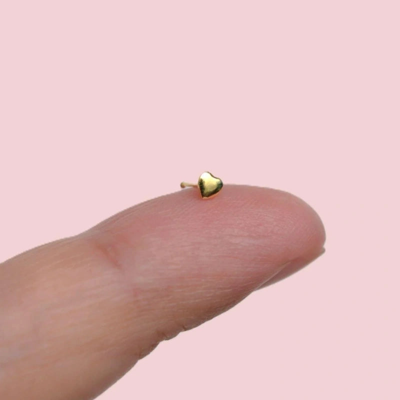 925 Sterling Silver  Mini Heart  Nose Piercing, Nose Stud, Tiny Nose Studs,  Nose Pin, Nose Pins, Gift for Her