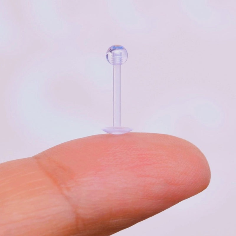 Antiallergic Bioplast Flexible Transparent Silicone Piercing Silicone Stud  Invisible Hypoallergenic