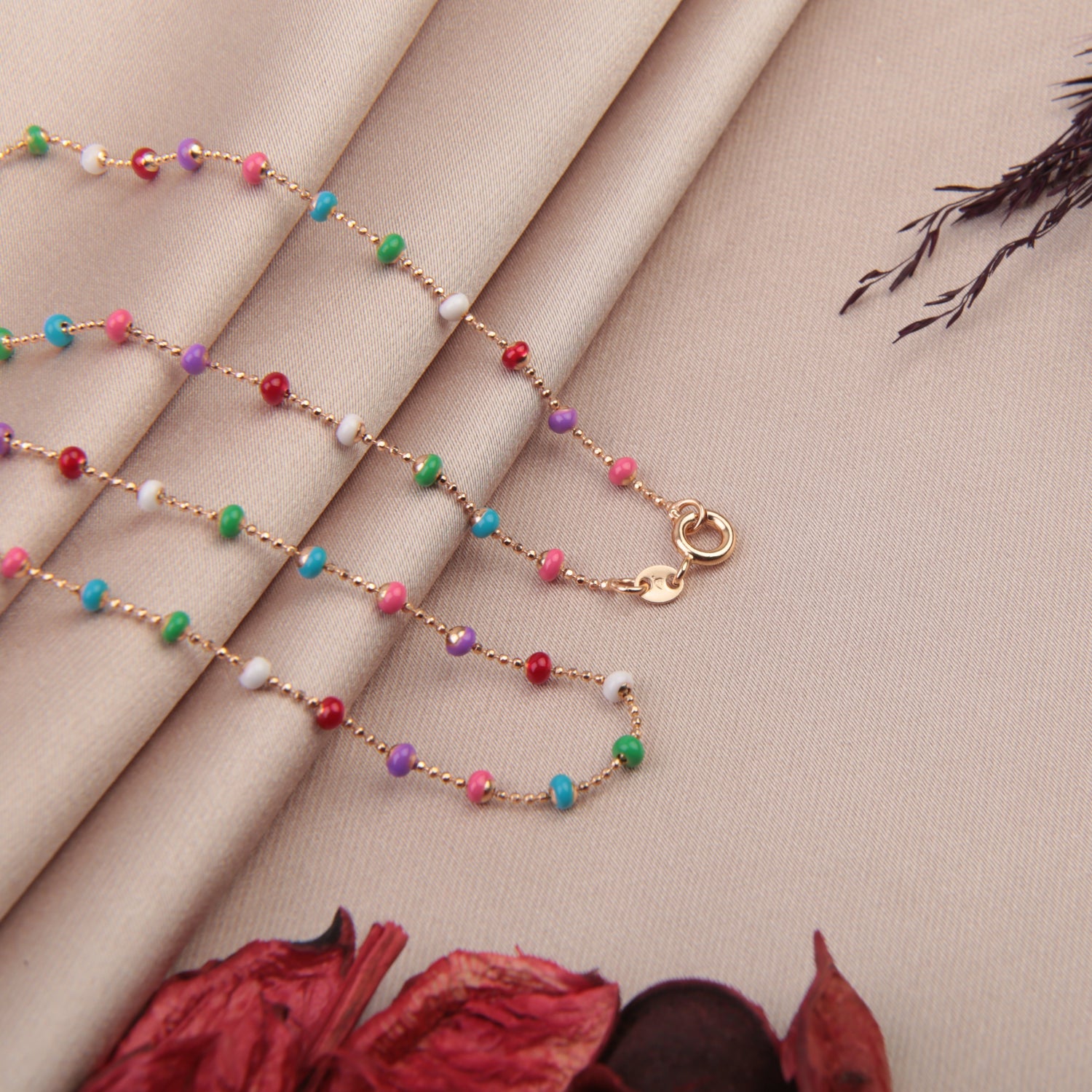 Beaded Necklace Women Necklace Colourful Necklace, Beads, Summer Necklace