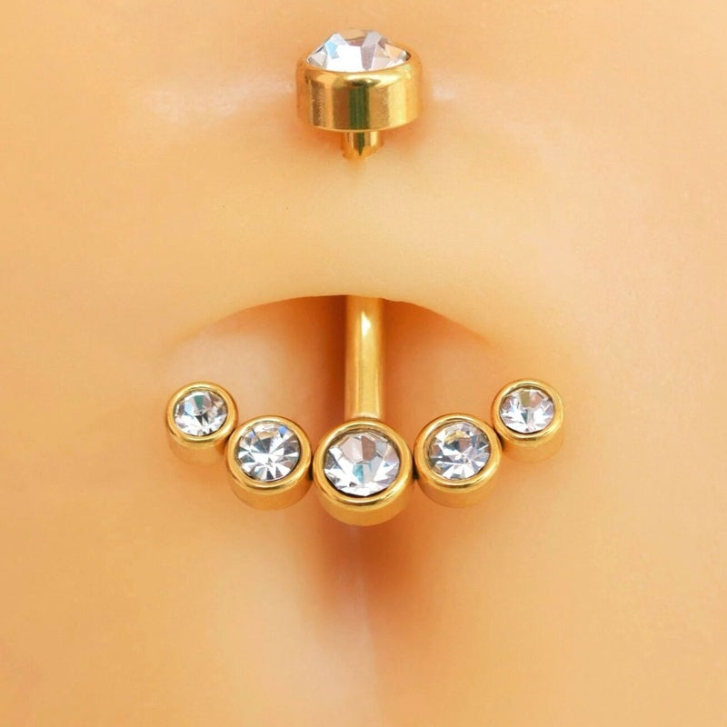 Birthstone Belly Piercing Belly Button Ring, Navel Piercing, Belly Button Piercing, Belly Bar, Curved Barbell Gold Silver