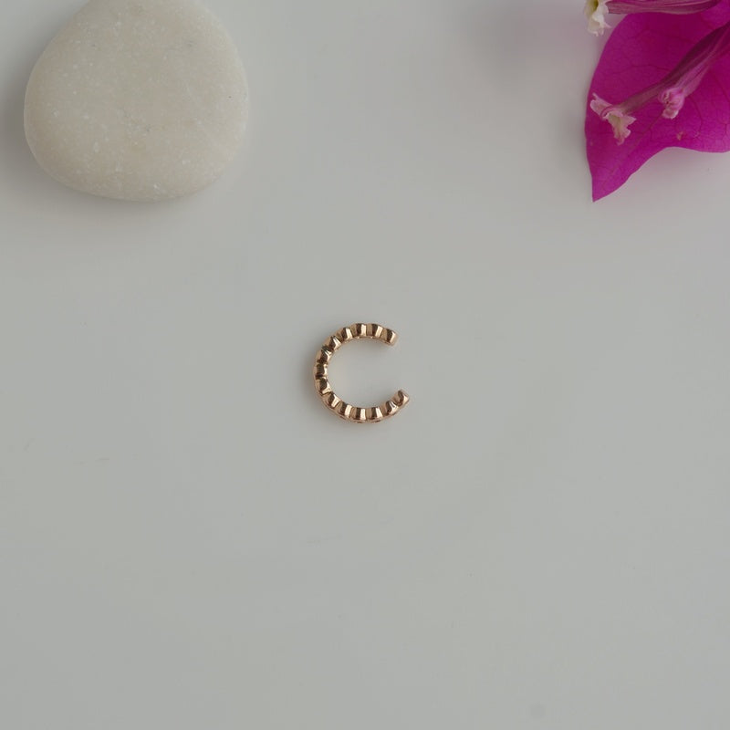 Compression Cartilage Earring Mini Thin Stone Ear Cuff  Gold Silver