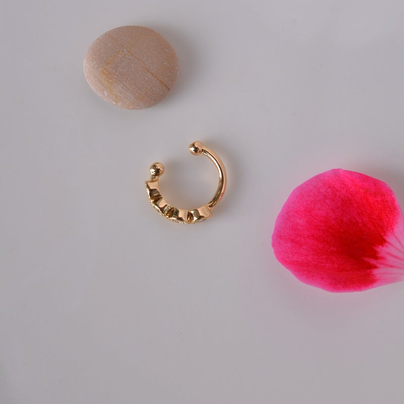 Compression Stone Cartilage Earrings Ear Cuff with Zircon Stone  Gold Silver