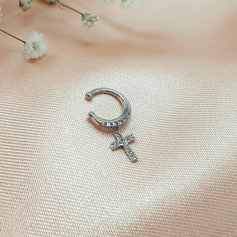Cross Ear cuff Cross Dangle Earrings Drop Earrings Model Compression Cartilage Earrings