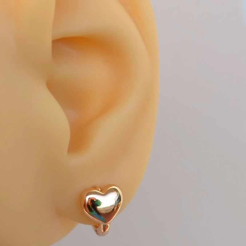 Heart Earrings Curved   Earrings in Ring Gold and Silver Earrings