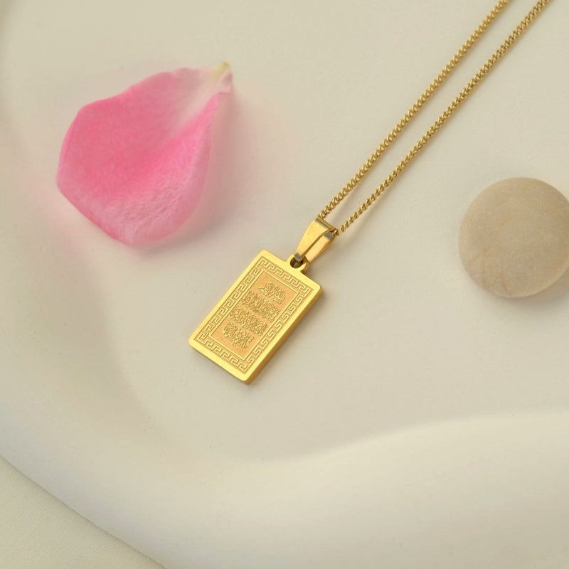 Evil Eye Prayer Necklace, Pendant Necklace,  Islamic Necklace, Muslim Necklace, Allah Necklace Gold