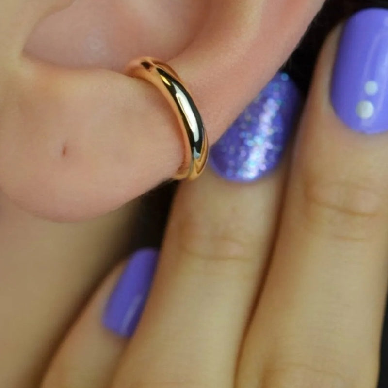 Flat Compression Cartilage Earring Ear Cuff Gold and Silver  Colour