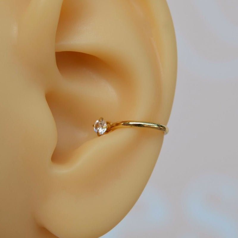 Half Ring Helix Piercing Horseshoe Earring Cartilage Earring Gold Silver