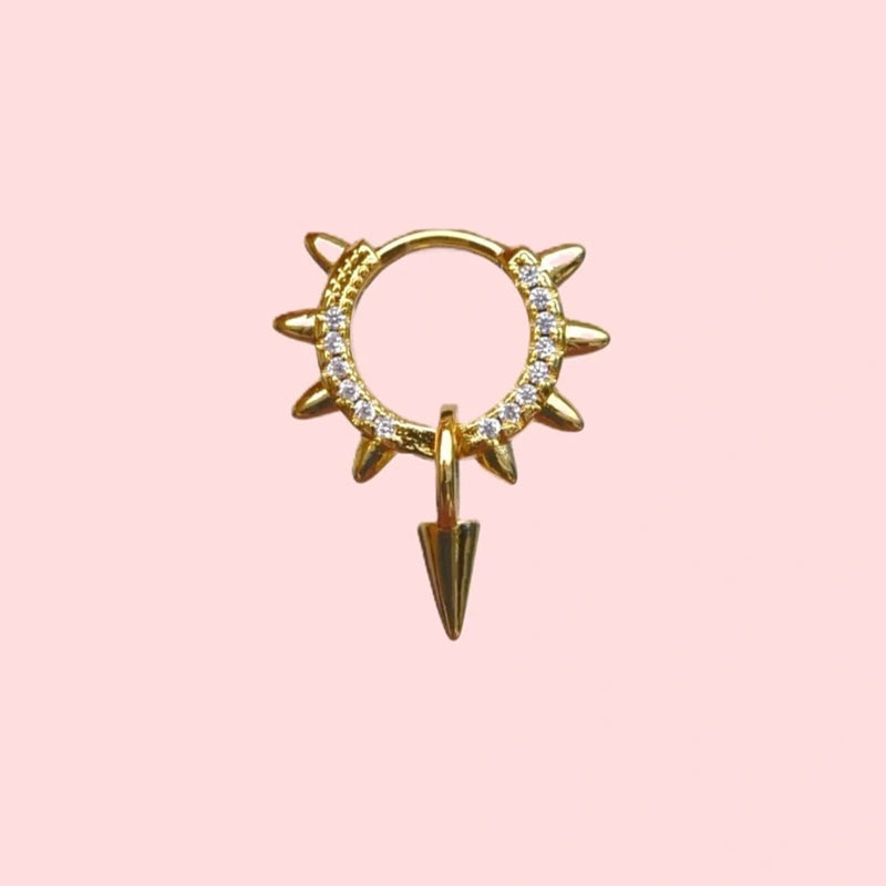 Helix Piercing Cartilage Earrings Lobe with Zircon Stone Stapled Model Charm  Earrings Gold  Silver