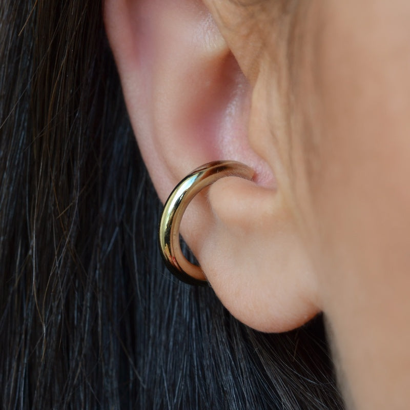 Large Size Curved Ring Model Ear Cuff Cartilage Earrings  Gold and Silver  Colour